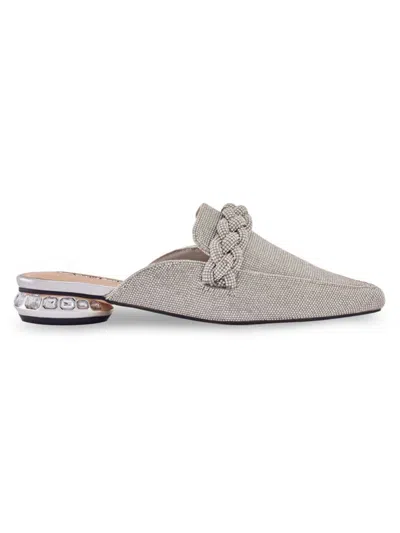 Lady Couture Women's Monaco Embellished Mules In Silver
