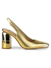 Lady Couture Women's Nova Block Heel Slingback Pumps In Gold