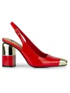 Lady Couture Women's Nova Block Heel Slingback Pumps In Red