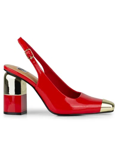 Lady Couture Women's Nova Block Heel Slingback Pumps In Red