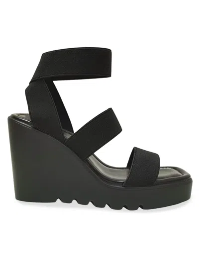 Lady Couture Women's Paige Ankle Strap Wedge Sandals In Black