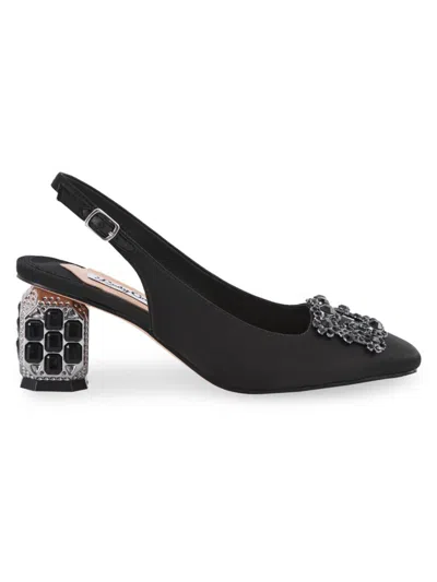 Lady Couture Women's Precious Embellished Slingback Pumps In Black