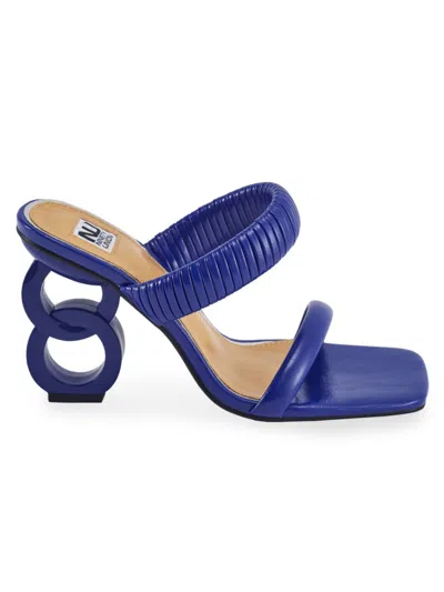 Lady Couture Women's Raddle Sculpture Heel Sandals In Blue