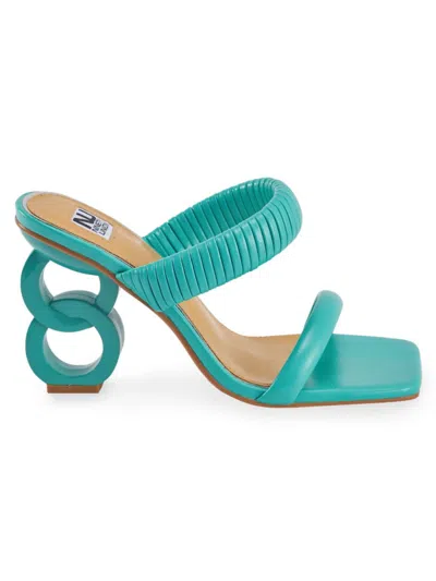 Lady Couture Women's Raddle Sculpture Heel Sandals In Mint