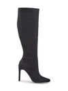 Lady Couture Women's Rhinestone Stiletto Tall Boots In Black
