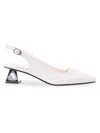 Lady Couture Women's Ruby Embellished Slingback Pumps In White