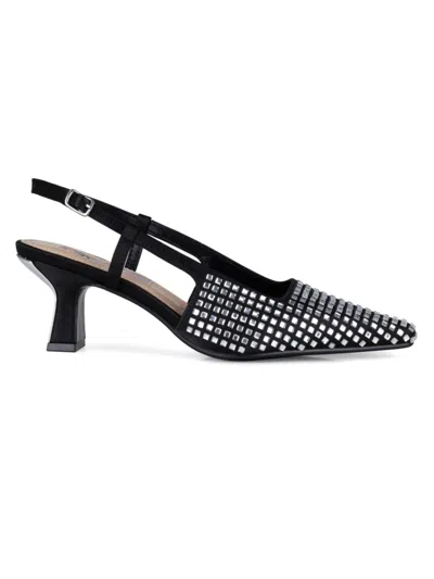 Lady Couture Women's Shana 50mm Slingback Kitten Heels In Black
