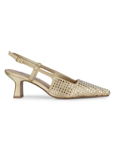 Lady Couture Women's Shana 50mm Slingback Kitten Heels In Gold