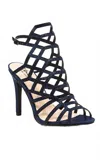 Lady Couture Women's Strappy Sandal With Diamond Stones In Navy In Blue