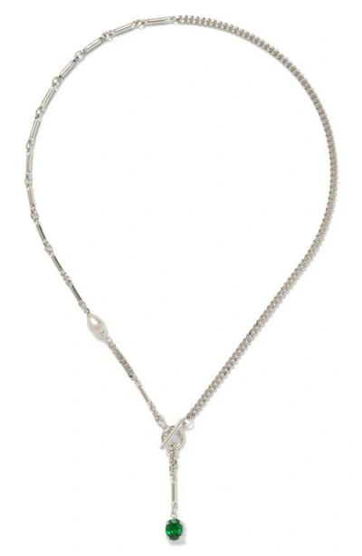 Lady Grey Aria Freshwater Pearl & Cubic Zirconia Toggle Necklace In Multi