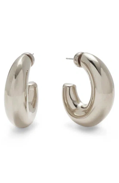 Lady Grey Bubble Hoop Earrings In Silver