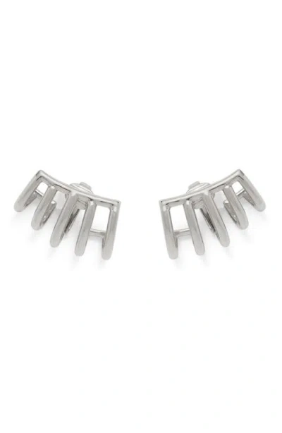 Lady Grey Cage Clip-on Earrings In Silver