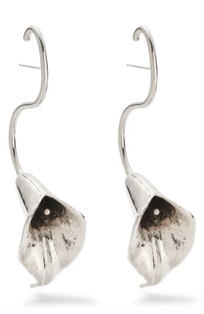 Lady Grey Calla Lily Drop Earrings In Silver