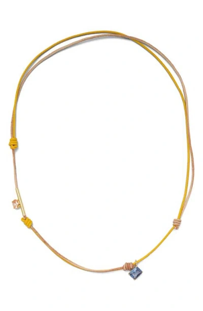 Lady Grey Crystal Knot Cubic Zirconia Necklace In Gold