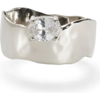 Lady Grey Cubic Zirconia Drift Ring In Gold