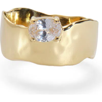 Lady Grey Cubic Zirconia Drift Ring In Orange