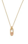 Lady Grey Cubic Zirconia Link Pendant Necklace In Gold/peach