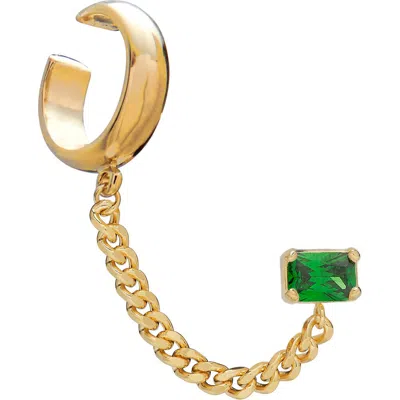 Lady Grey Cubic Zirconia Tether Chain Cuff Earring In Multi