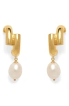 Lady Grey Cultured Pearl Shift Earrings In Gold
