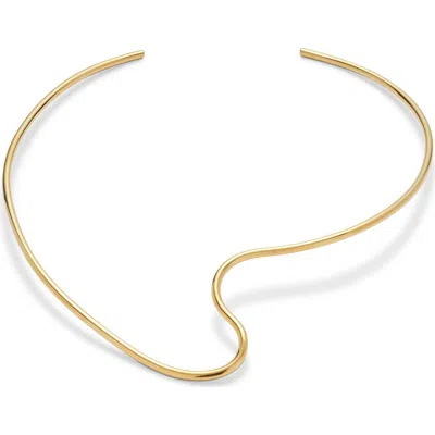 Lady Grey Cursive Collar Necklace In Gold