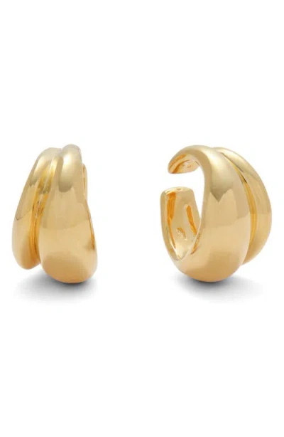Lady Grey Double Bubble Ear Cuffs In Gold
