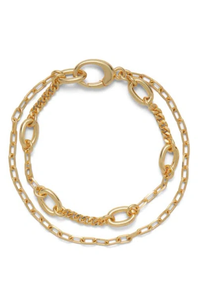 Lady Grey Dual Chain Bracelet In Gold