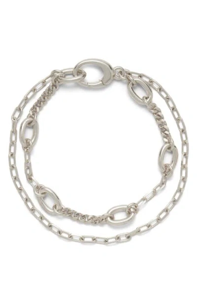 Lady Grey Dual Chain Bracelet In Silver