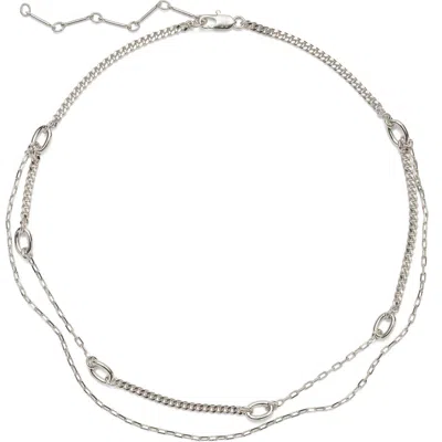 Lady Grey Dual Chain Necklace In Silver