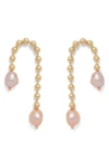 Lady Grey Frankie Pearl Drop Earrings In Gold/pearl