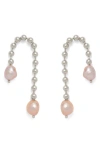 Lady Grey Frankie Pearl Drop Earrings In Silver/pearl