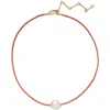 Lady Grey Freshwater Pearl Leather Cord Necklace