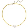 Lady Grey Freshwater Pearl Leather Cord Necklace