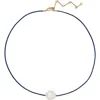Lady Grey Freshwater Pearl Leather Cord Necklace