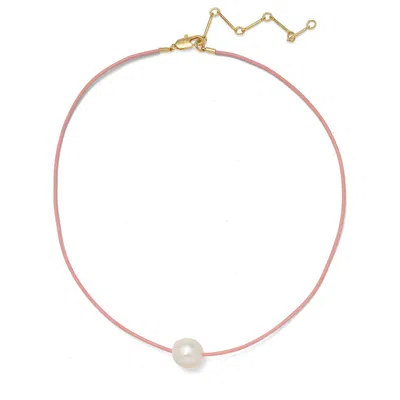 Lady Grey Freshwater Pearl Leather Cord Necklace In Multi