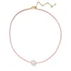 Lady Grey Freshwater Pearl Leather Cord Necklace In Multi