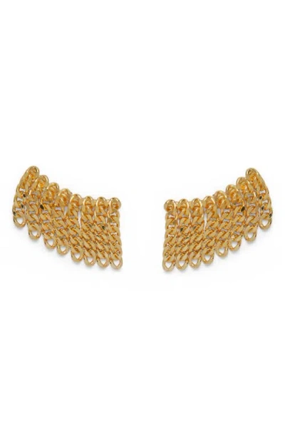 Lady Grey Fringe Earrings In Gold