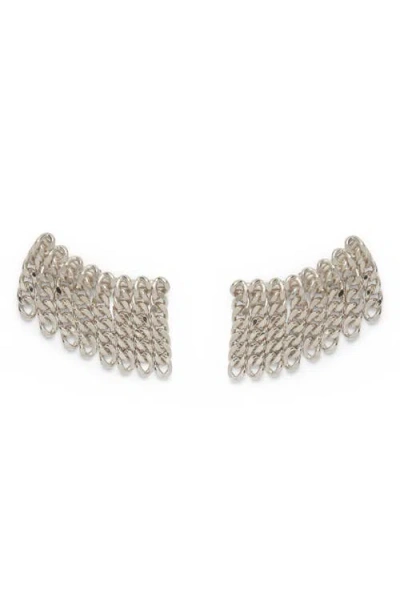 Lady Grey Fringe Earrings In Metallic