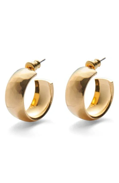 Lady Grey Hammered Hoop Earrings In Gold