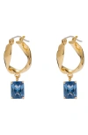 Lady Grey Infinity Hoop Earrings In Gold/blue Zircon