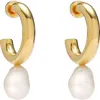 Lady Grey Isla Cultured Pearl Drop Earrings In Gold