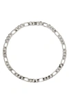Lady Grey Large Figaro Chain Necklace In Silver