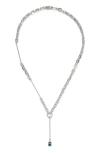 Lady Grey Osian Y-necklace In Silver/blue Zircon