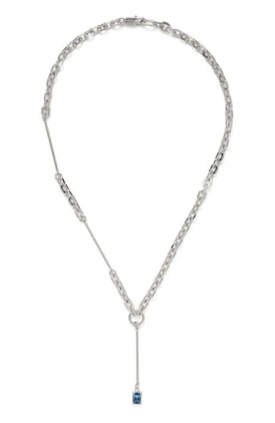 Lady Grey Osian Y-necklace In Silver/blue Zircon