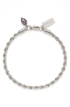Lady Grey Rope Chain Bracelet In Silver