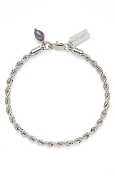 Lady Grey Rope Chain Bracelet In Silver