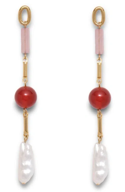 Lady Grey Roses Drop Earrings In Gold