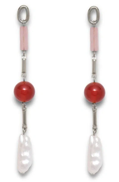Lady Grey Roses Drop Earrings In Silver