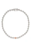 Lady Grey Selene Ball Chain Necklace In Silver/peach