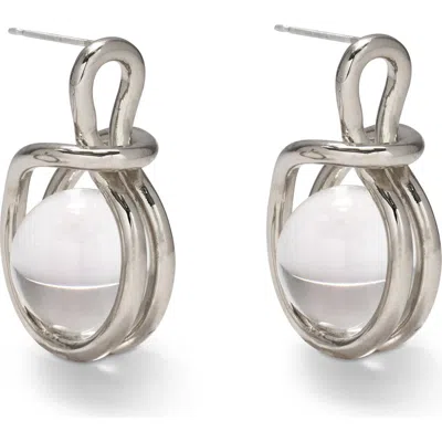 Lady Grey Sling Quartz Drop Earrings In Silver