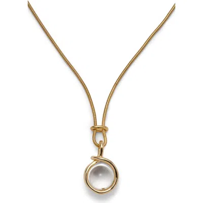 Lady Grey Sling Quartz Pendant Necklace In Gold